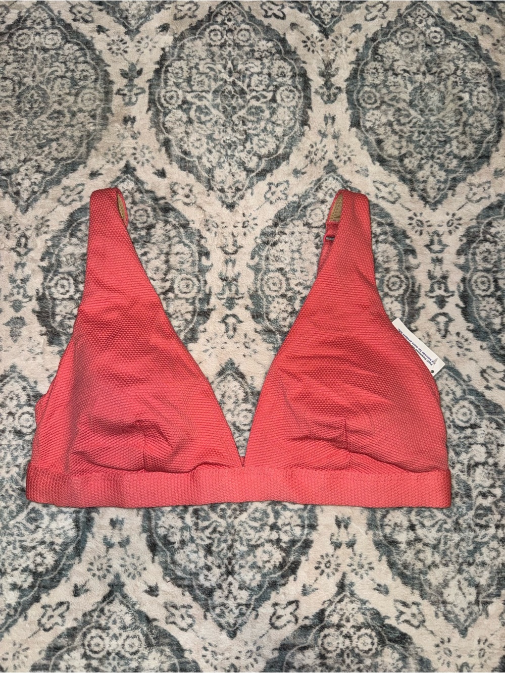 Textured Coral Bikini Top